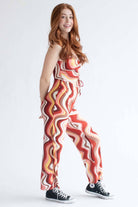Hot Sauce Swirl Ruched Halter Jumpsuit