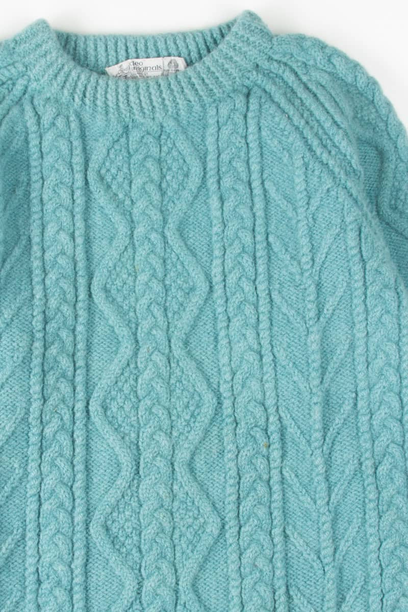 Teal Cleo Irish Fisherman Sweater 528