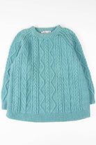Teal Cleo Irish Fisherman Sweater 528