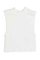 White Mock Neck Crop Tank