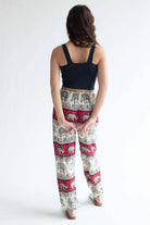 Ivory & Red Striped Elephant Pants