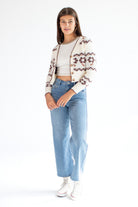 Ivory Chocolate Floral Cardigan