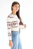 Ivory Chocolate Floral Cardigan