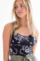 Ivory Dragon Print Cami Bodysuit