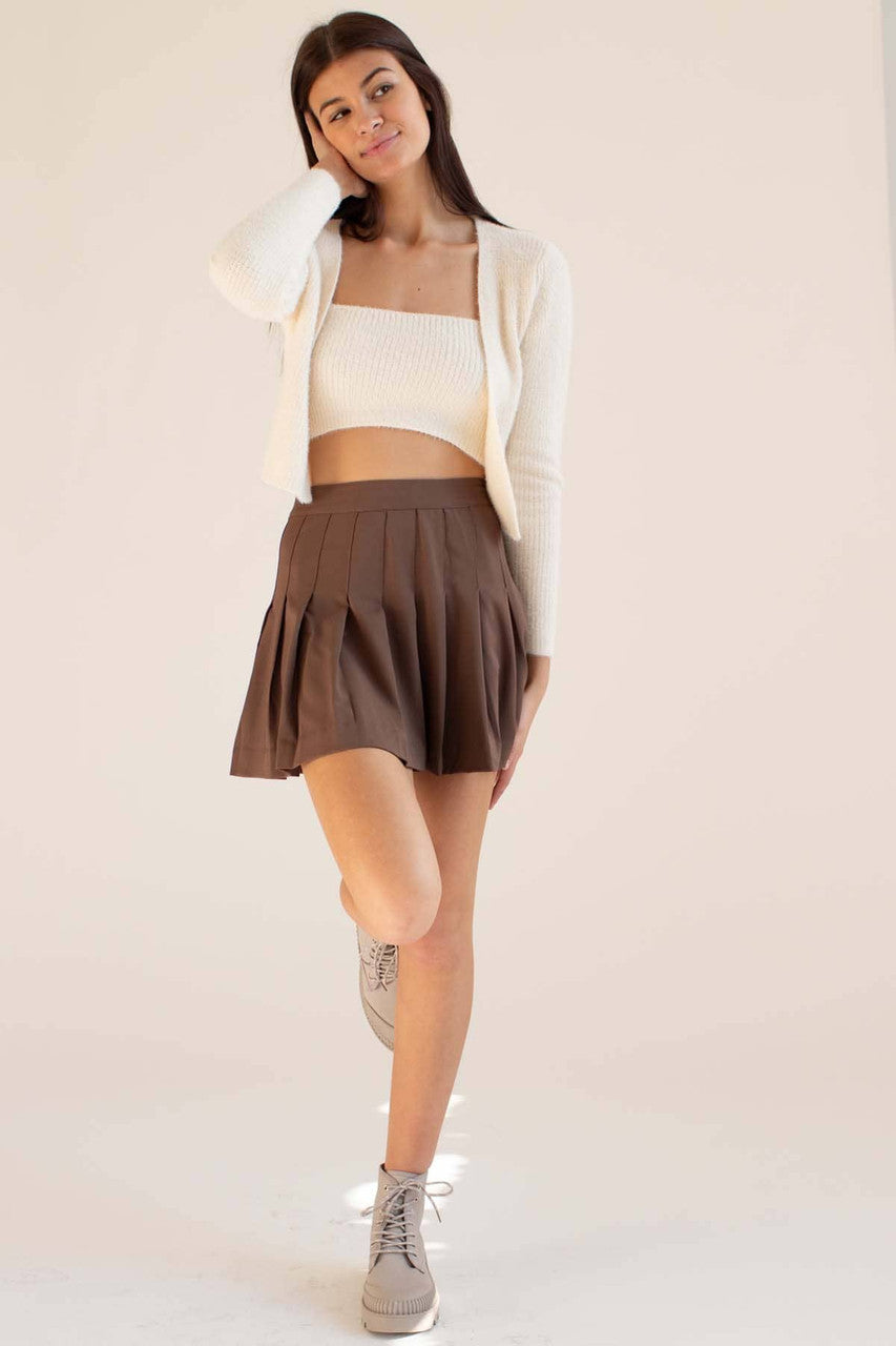 Ivory Eyelash Cardigan & Tank Set