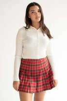 Ivory Ribbed Collared Cardigan