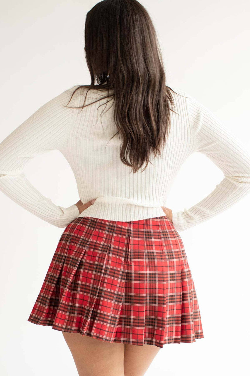 Ivory Ribbed Collared Cardigan