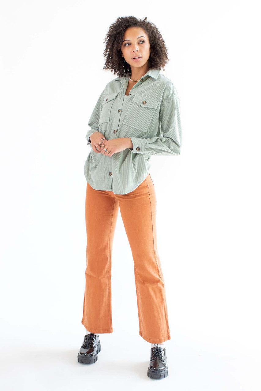Jadeite Oversized Corduroy Shirt