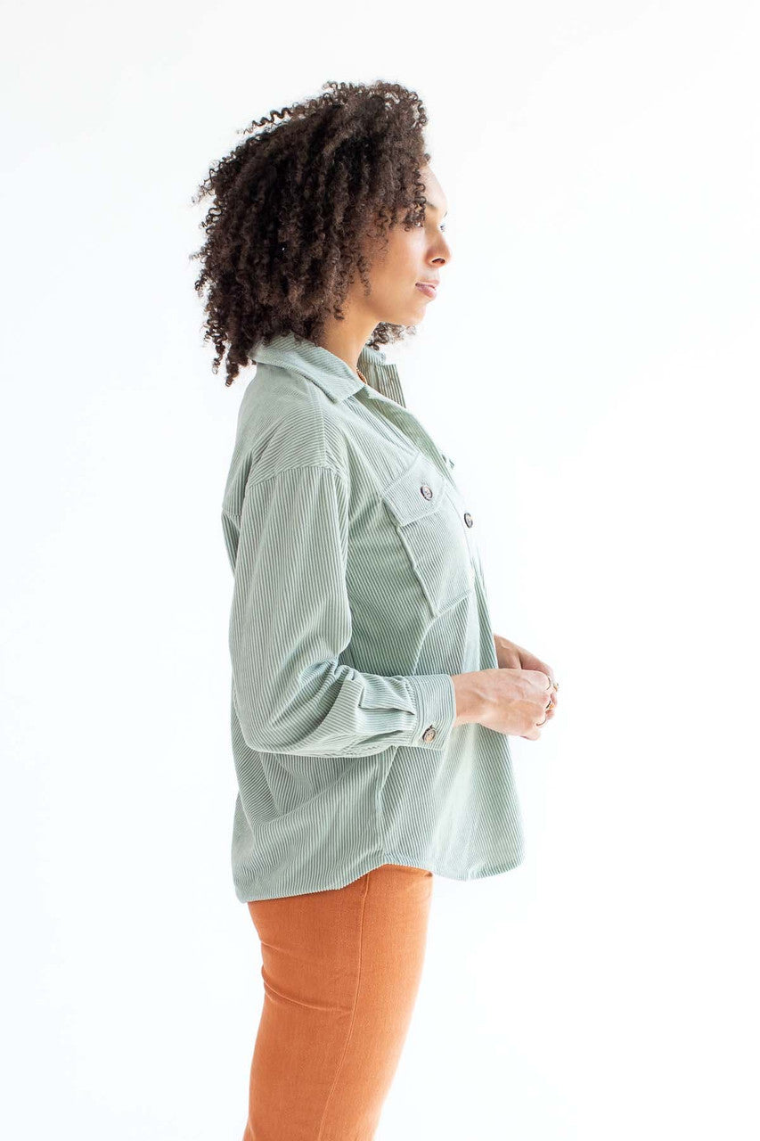Jadeite Oversized Corduroy Shirt