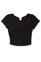 Black Strap & Keyhole Detail Crop Top