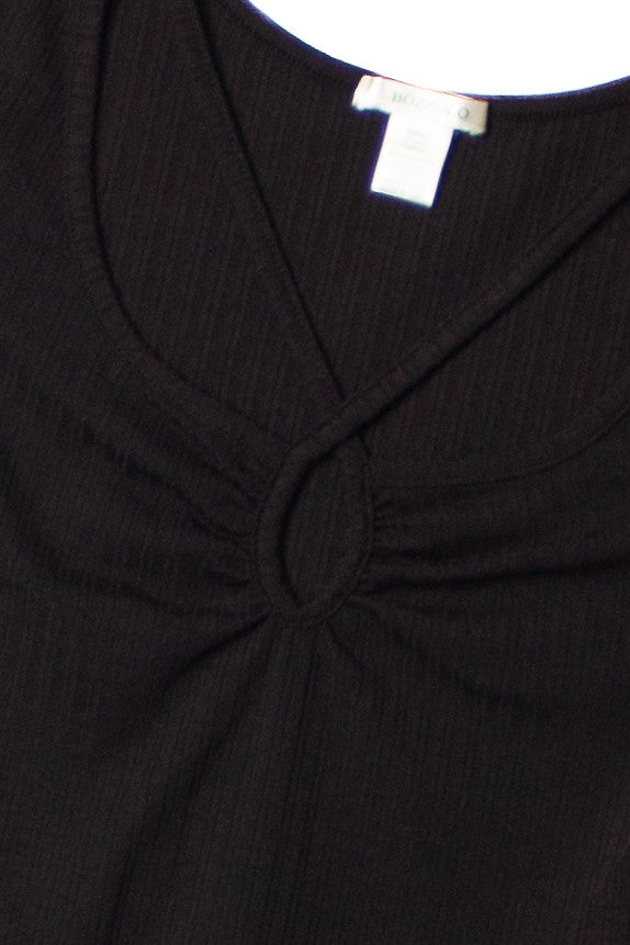 Black Strap & Keyhole Detail Crop Top