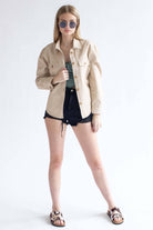 Khaki Washed Denim Shacket
