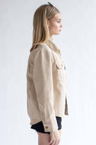 Khaki Washed Denim Shacket