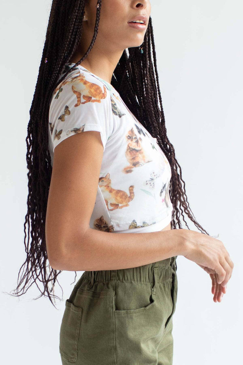 Kittens & Butterflies Mesh Tee