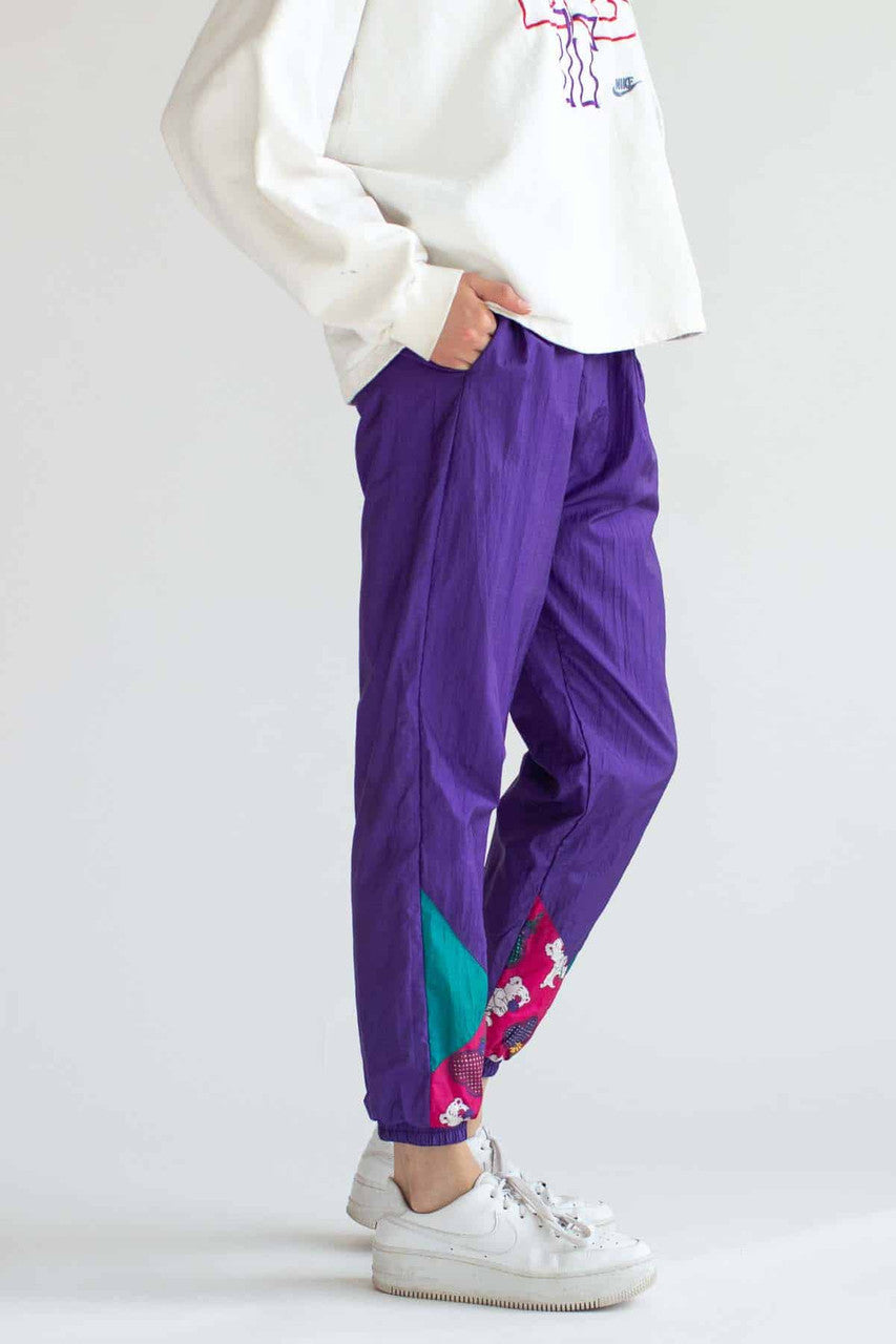 Koala Print Colorblock Windbreaker Joggers