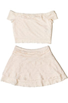 Lace Over The Shoulder Ruched Top