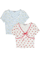 Patterned Ribbon Lace Trim Tees
