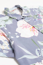 Grey Antique Floral Button Up Shirt