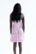 Lavender Bold Floral Ruffle Mini Dress