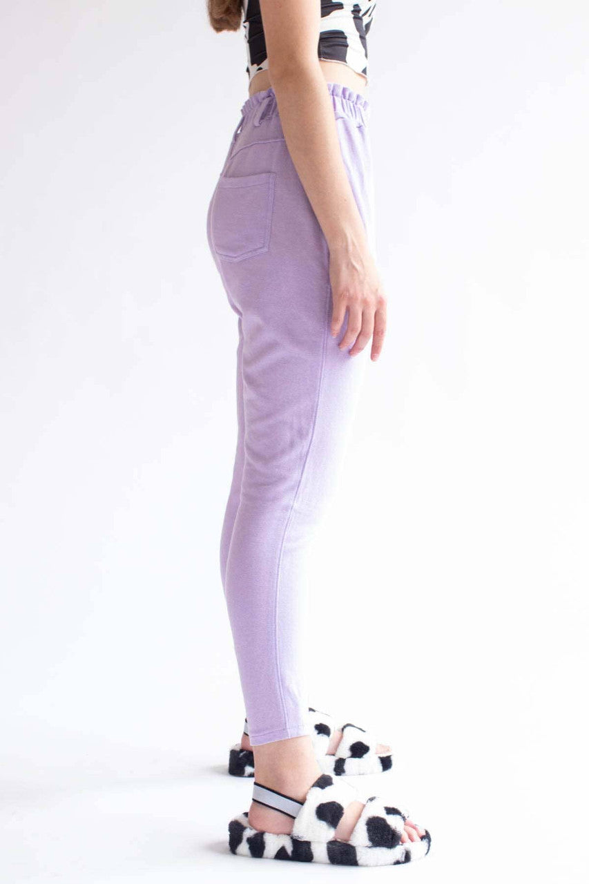 Lavender Paper Bag Waist Sweatpants