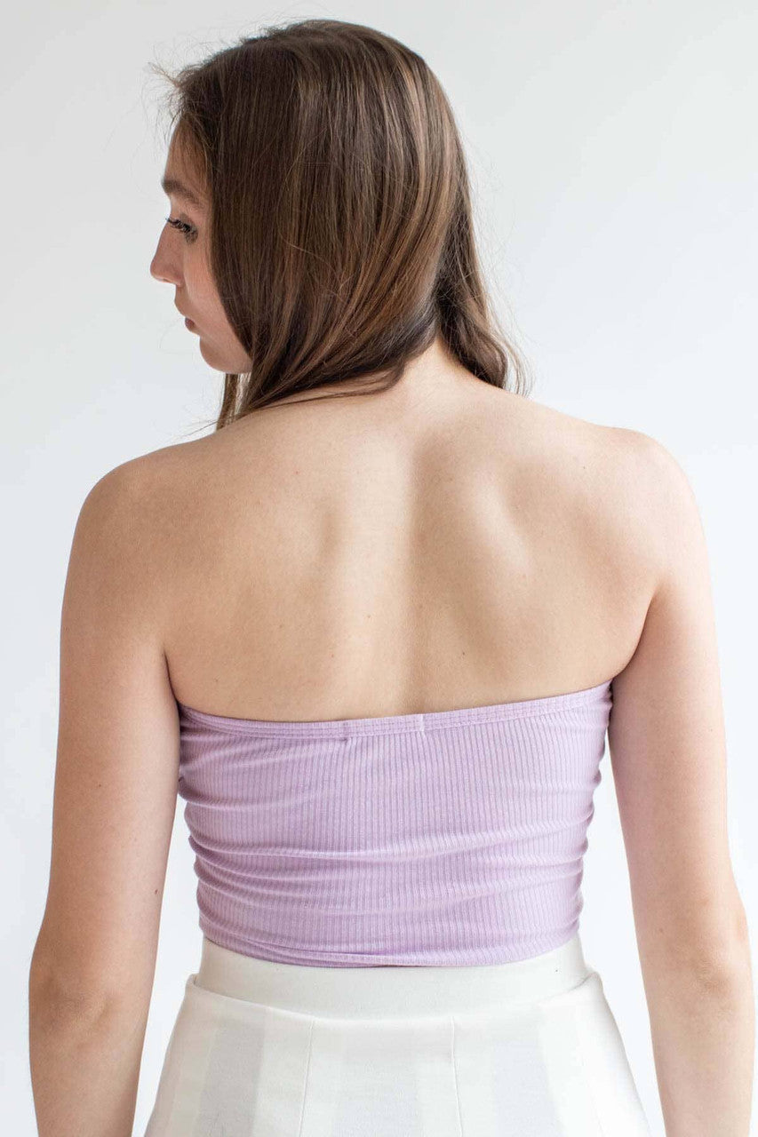 Lavender Sweetheart Ribbed Tube Top