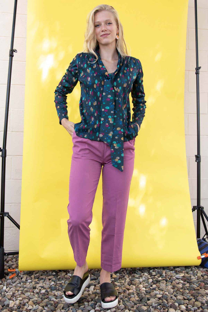 Lavender Wrap Waist Pleated Vintage Pants (sz. 5/6)