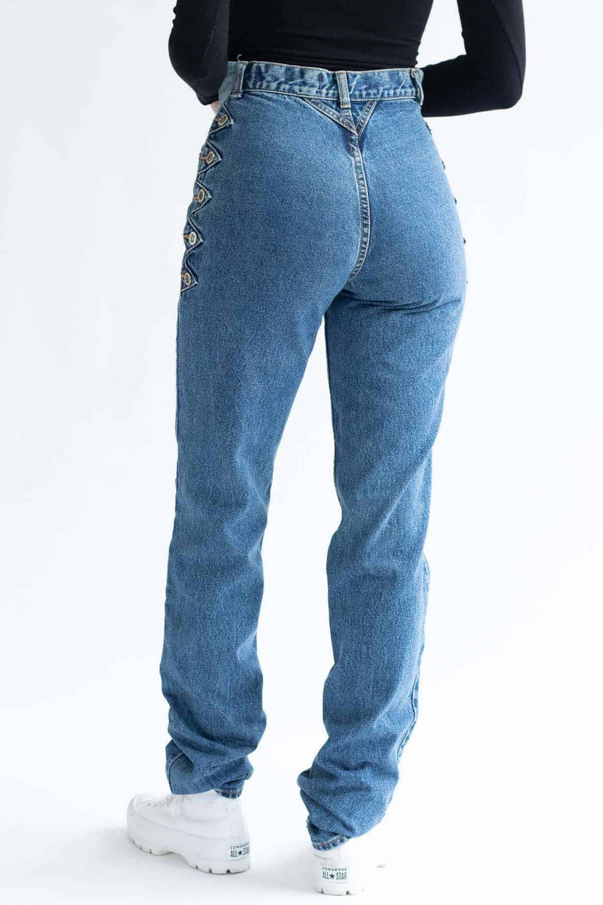 Lawman Home Repaired Embellished High Waist Vintage Jean (sz. 5)