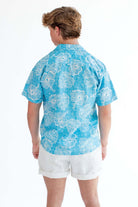 Light Blue Sketched Floral Hawaiian Shirt