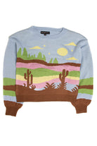 Light Blue Western Landscape Sweater