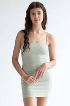 Light Moss Ribbed Cami Dress