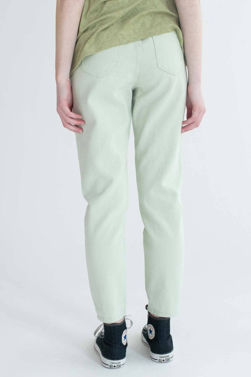 Light Sage Paper Bag Waist Jeans