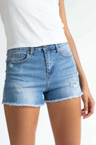 Light Wash Classic Cut Off Denim Shorts