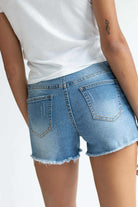 Light Wash Classic Cut Off Denim Shorts