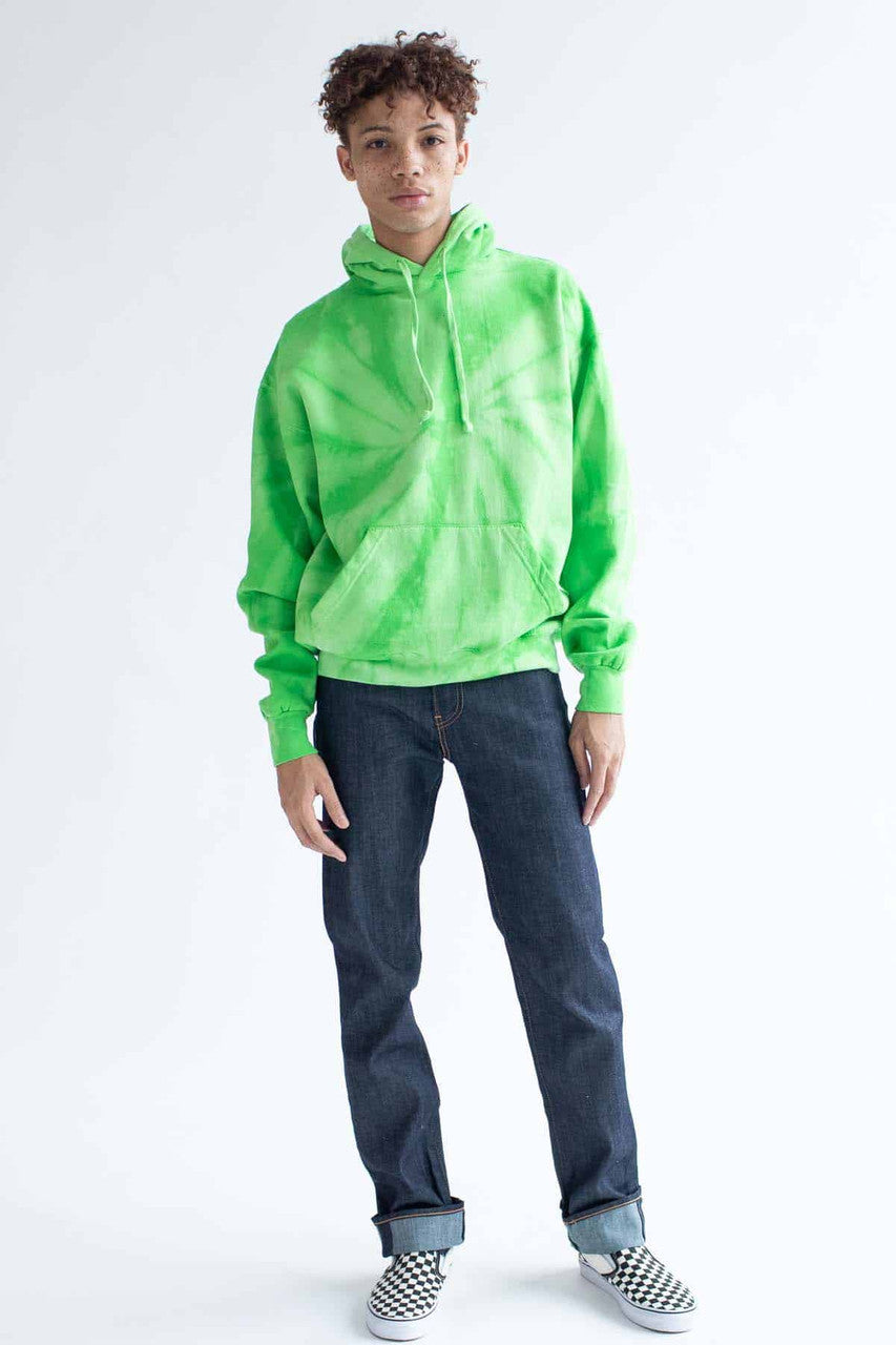 Lime Green Tie Dye Hoodie