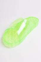 Lime Jelly Cross Strap Slides