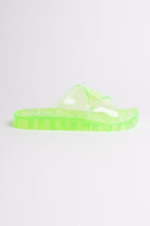 Lime Jelly Cross Strap Slides