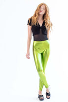 Lime Metallic Leggings