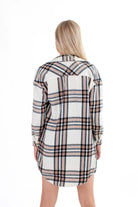 Long Brown Plaid Shacket