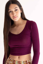 Long Sleeve V-Neck Crop Top