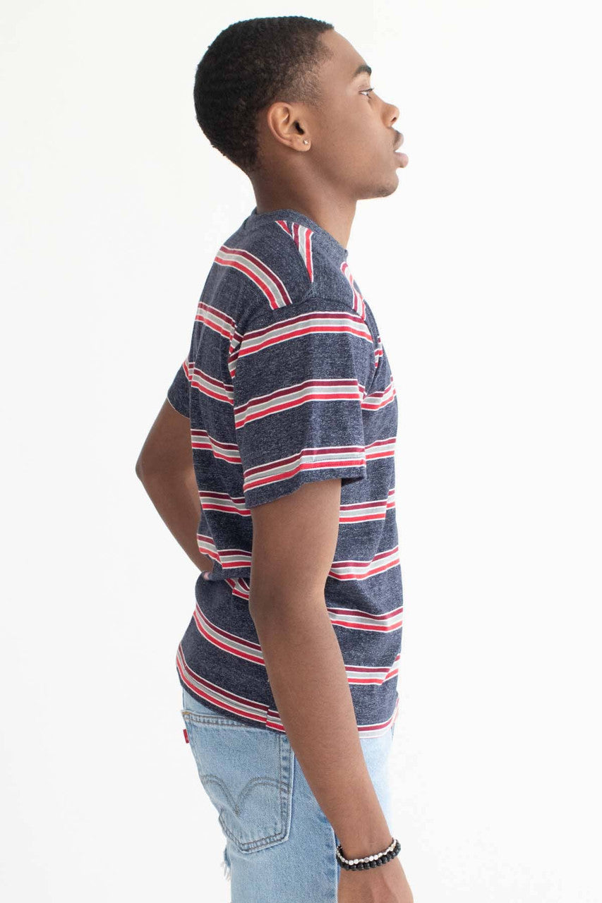Marled Navy Striped T-Shirt