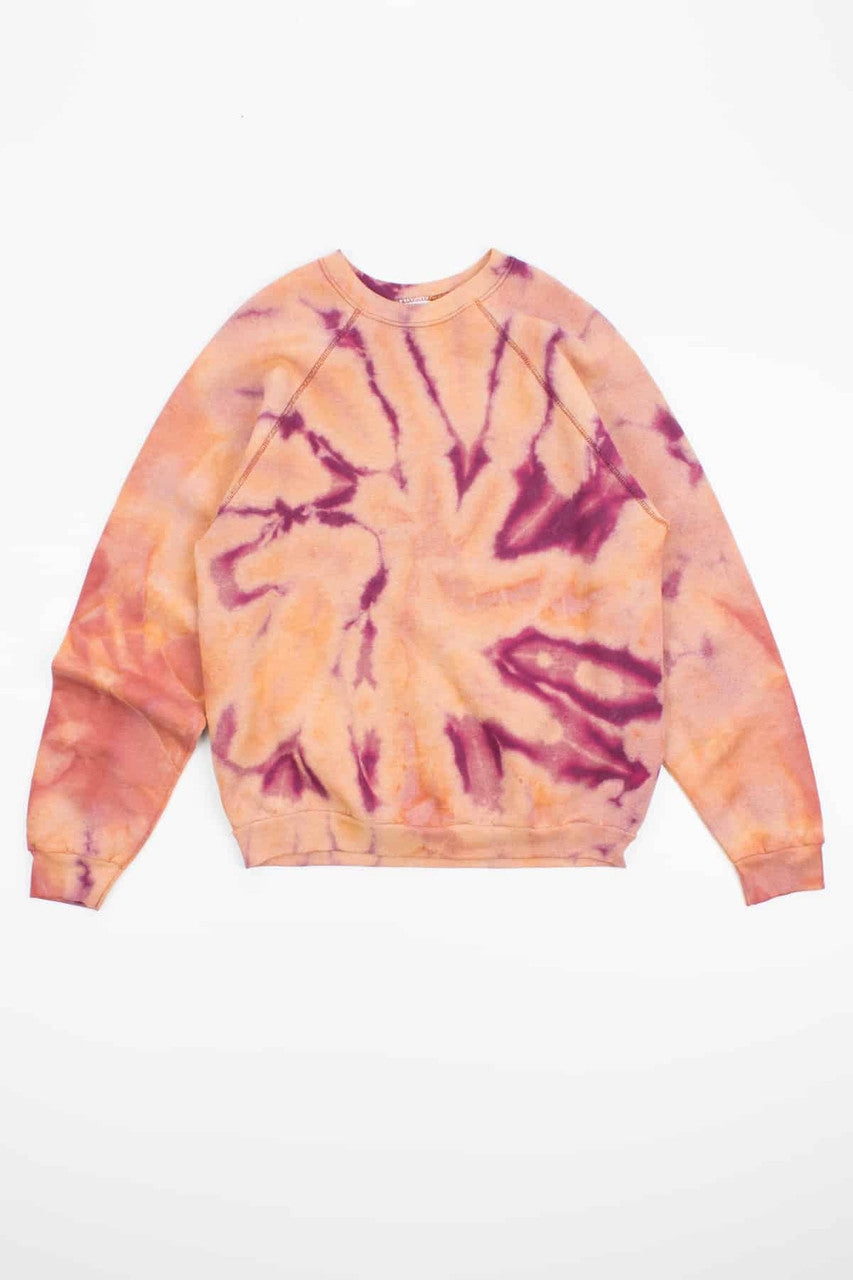 Maroon and Gold Spiral Bleached Vintage Sweatshirt