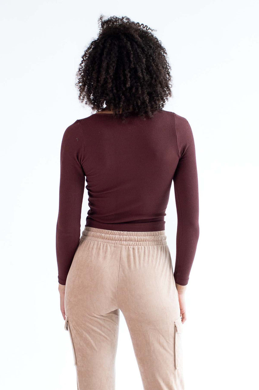 Maroon Smily Embroidered Seamless