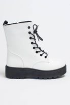 White Matte Platform Boots