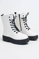 White Matte Platform Boots