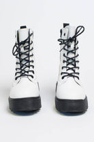 White Matte Platform Boots
