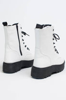 White Matte Platform Boots