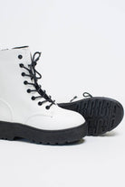 White Matte Platform Boots