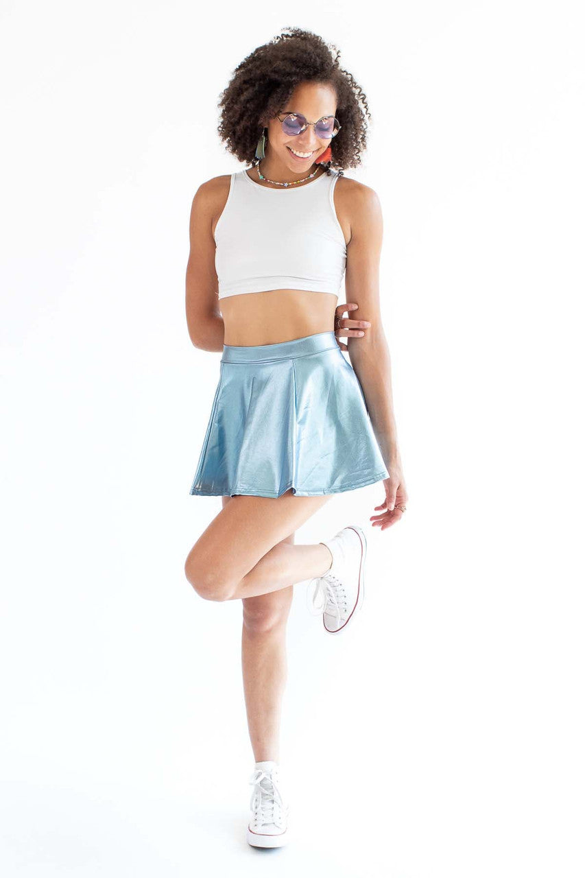 Matte White Racer Crop Tank