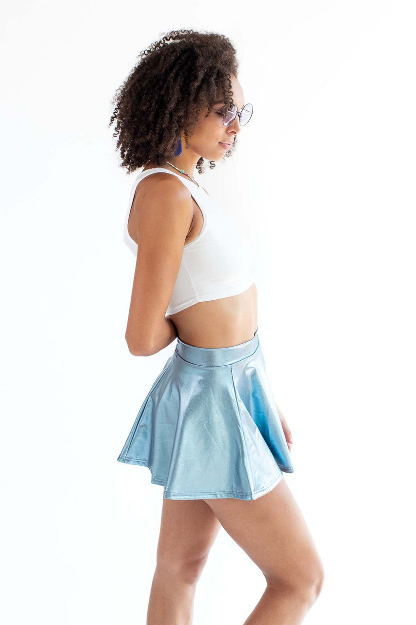 Matte White Racer Crop Tank