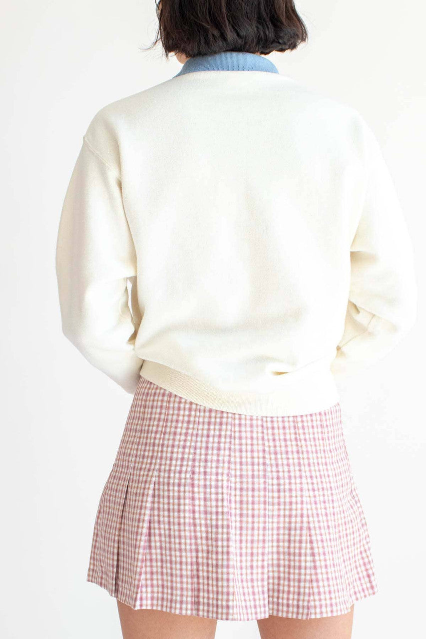 Mauve Plaid Hidden Short Pleated Skirt